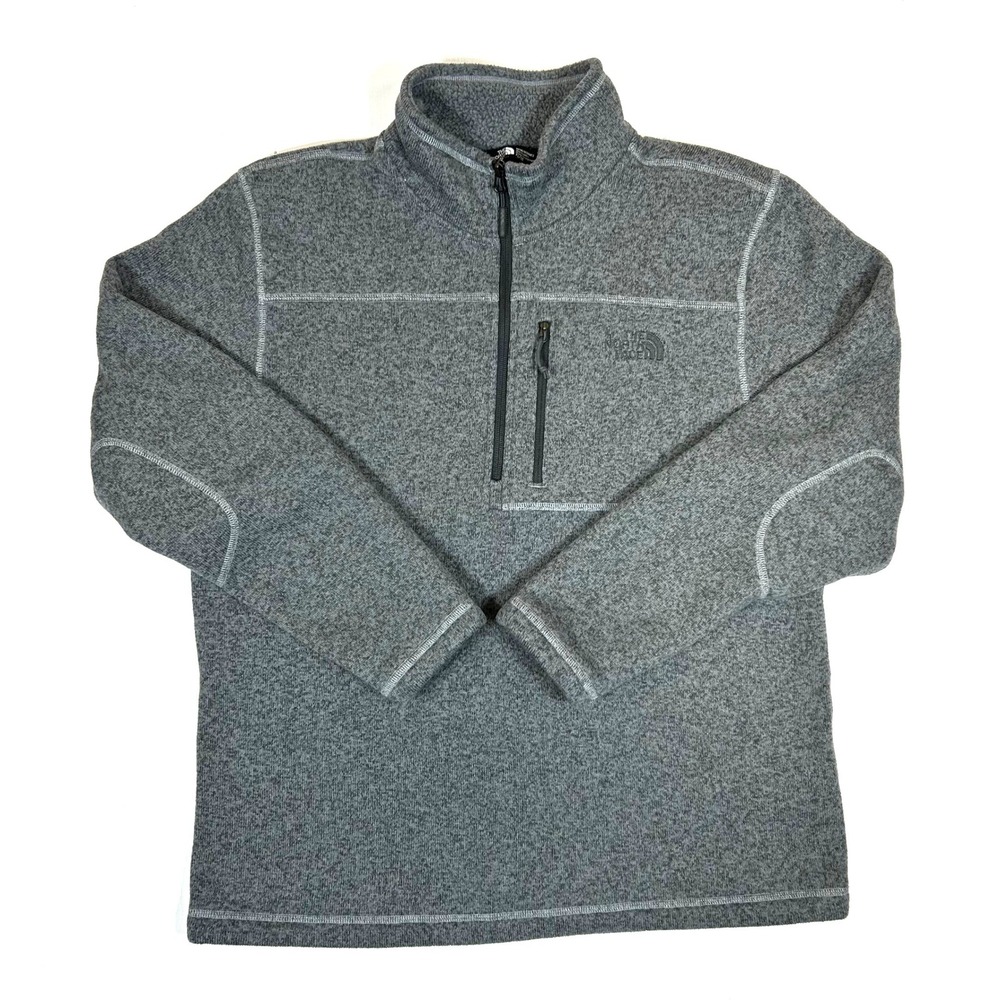 The North Face Mens Gordon Lyons 1/4 Zip Fleece Pullover Gray XL NF0A33R5